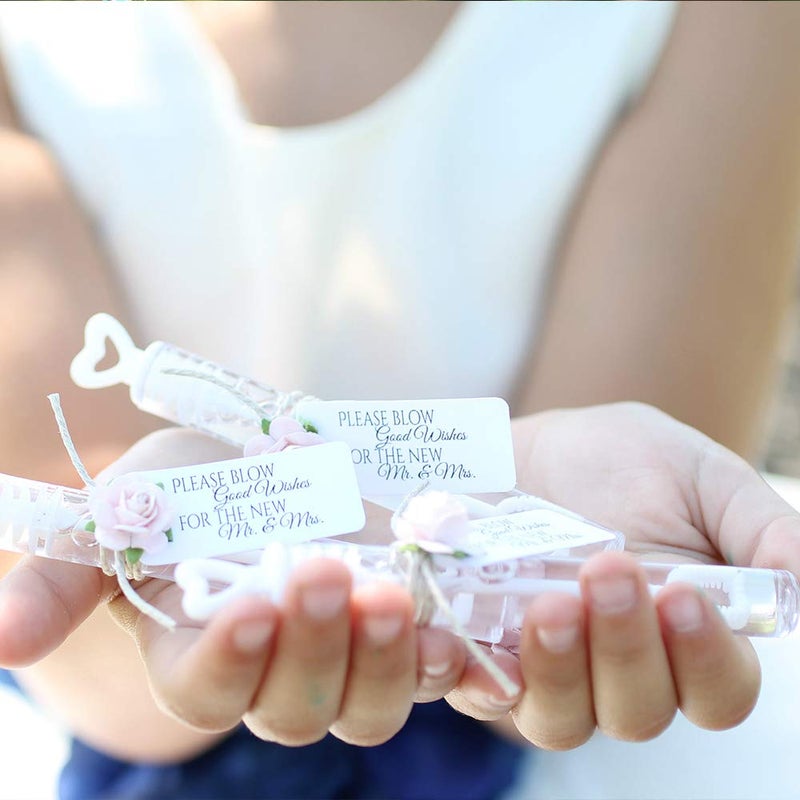 MAPIXO 56 Pack Mini White Heart Bubble Wands- Perfect Bubble Toy Ideal Party Favors for Weddings Support and Anniversaries, Valentine's Day, Family Reunion, Special Festival Gift for Couple, boy and Girl - Image 4